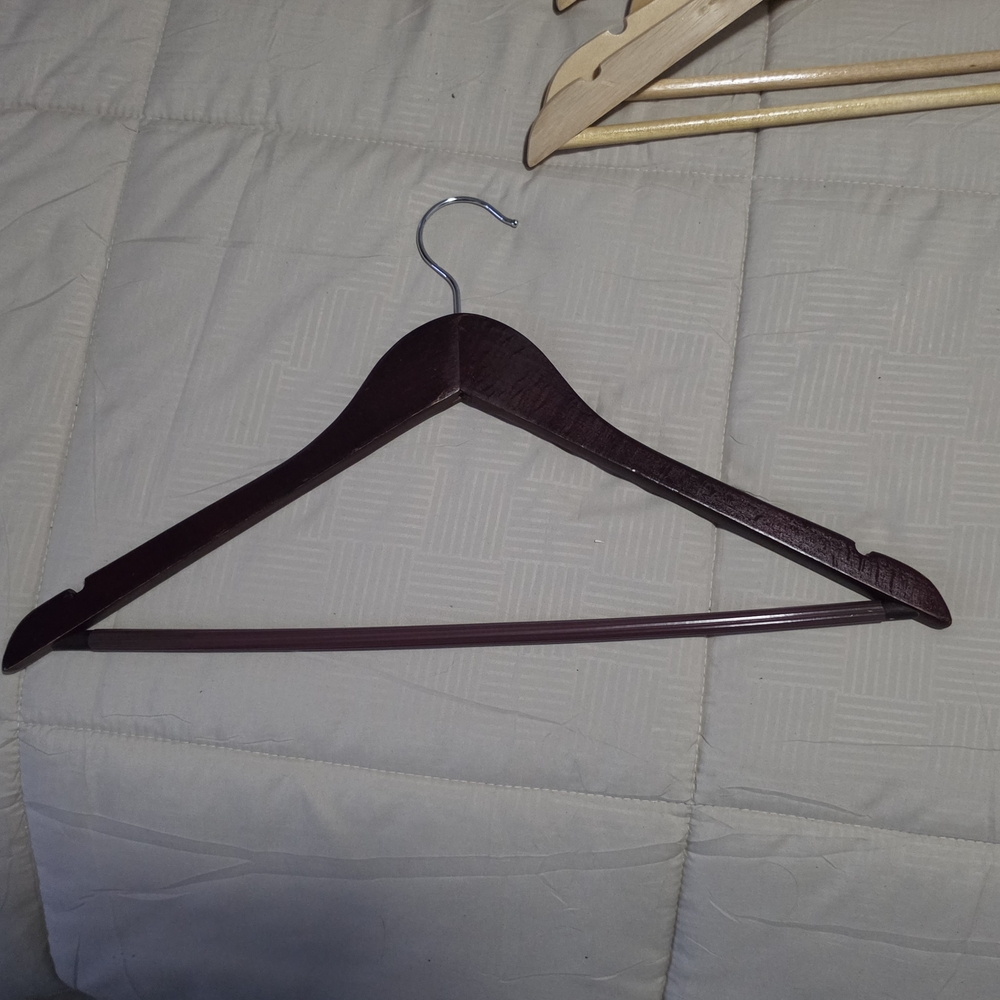 Classic Wooden Suit Hangers - Dark Brown (Set) - Picture 2 of 3